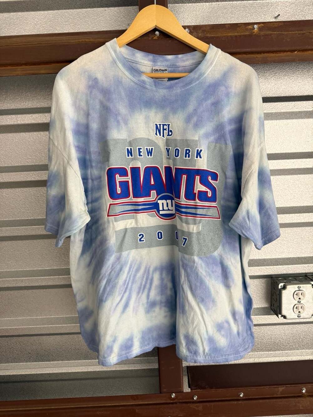 Vintage 2007 New York Giants NFL Roster Tie-Dye T-Shirt Size 2XL